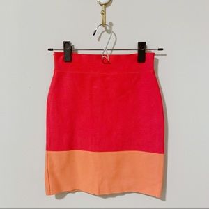 BCBG MAXAZRIA bodycon red/orange mini-skirt, XS